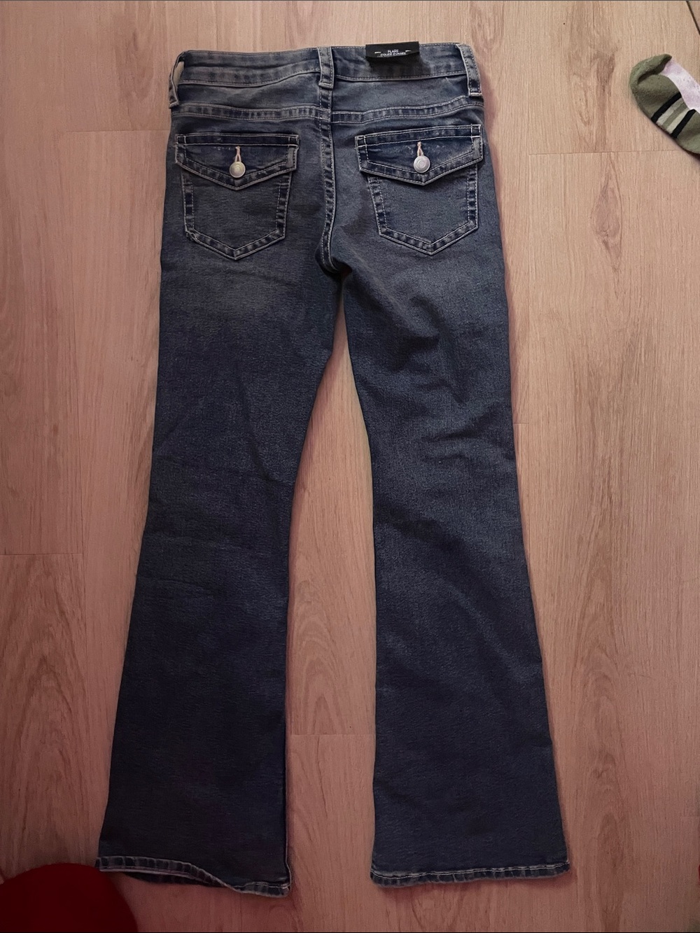 Women’s Flared Dark Blue Jeans - Picture 2 of 4